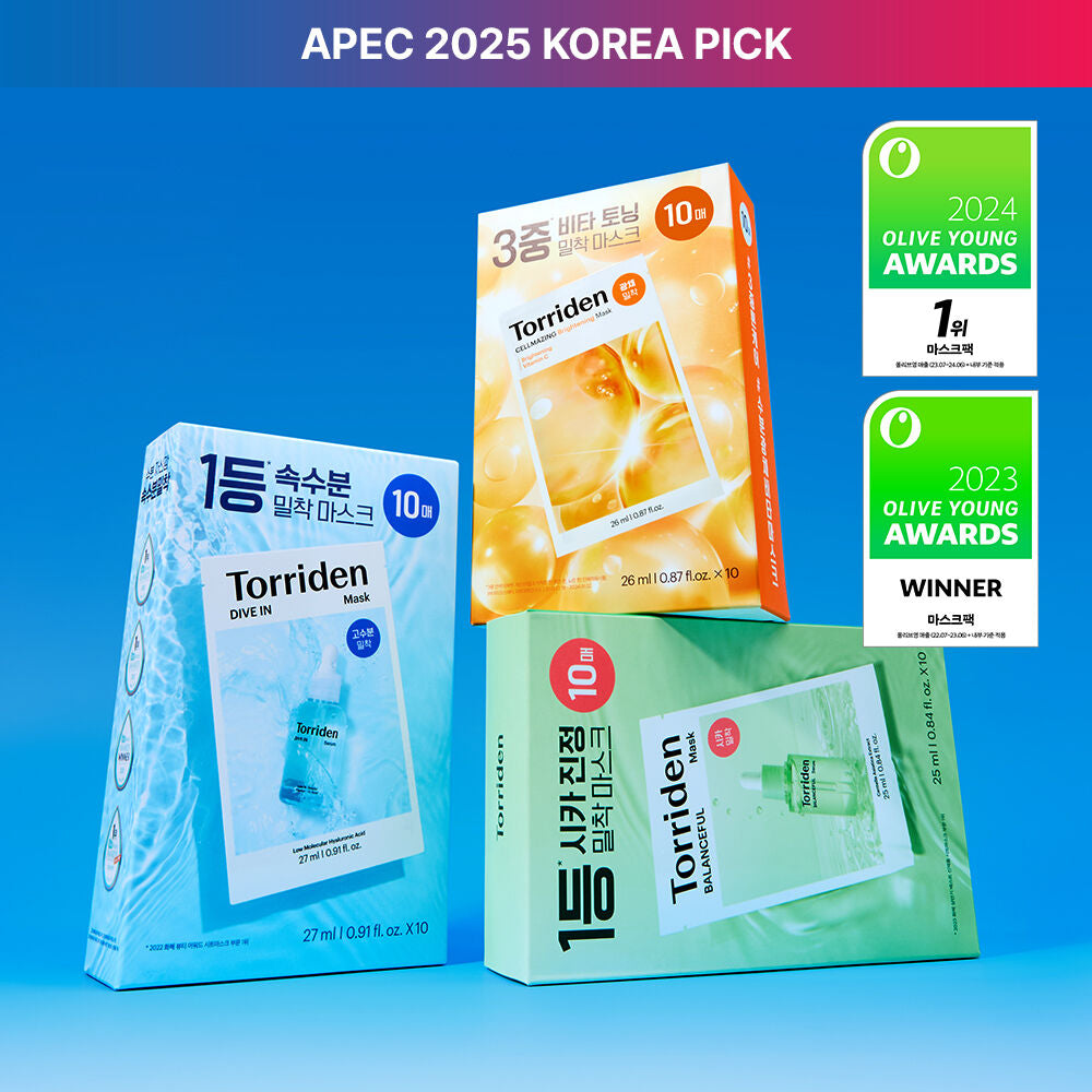 韓國Torriden｜保濕面膜｜10片裝（3款）