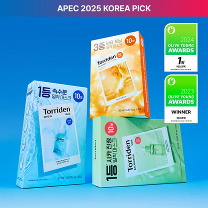 韓國Torriden｜保濕面膜｜10片裝（3款）