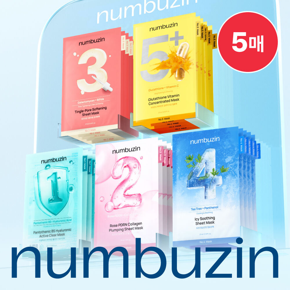 韓國Numbuzin｜系列數字面膜｜5片裝（5款）