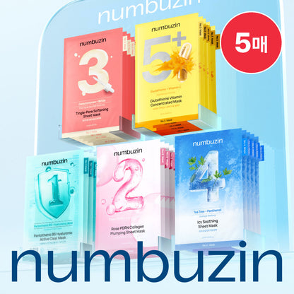 韓國Numbuzin｜系列數字面膜｜5片裝（5款）