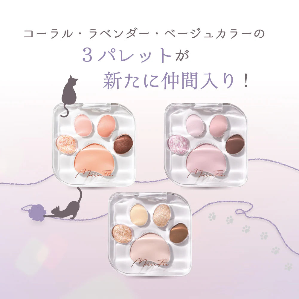 日本MilleFee｜可愛貓肉球五色眼影盤