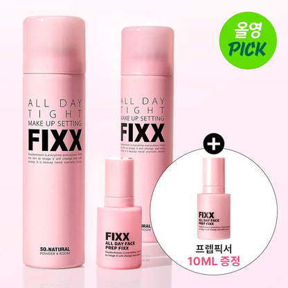 韓國 So Natural｜長效保濕控油定妝噴霧定妝噴霧｜120ml*2+20ml妝前乳