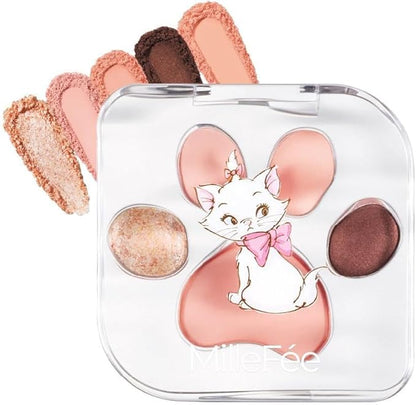 日本MilleFee｜可愛貓肉球五色眼影盤